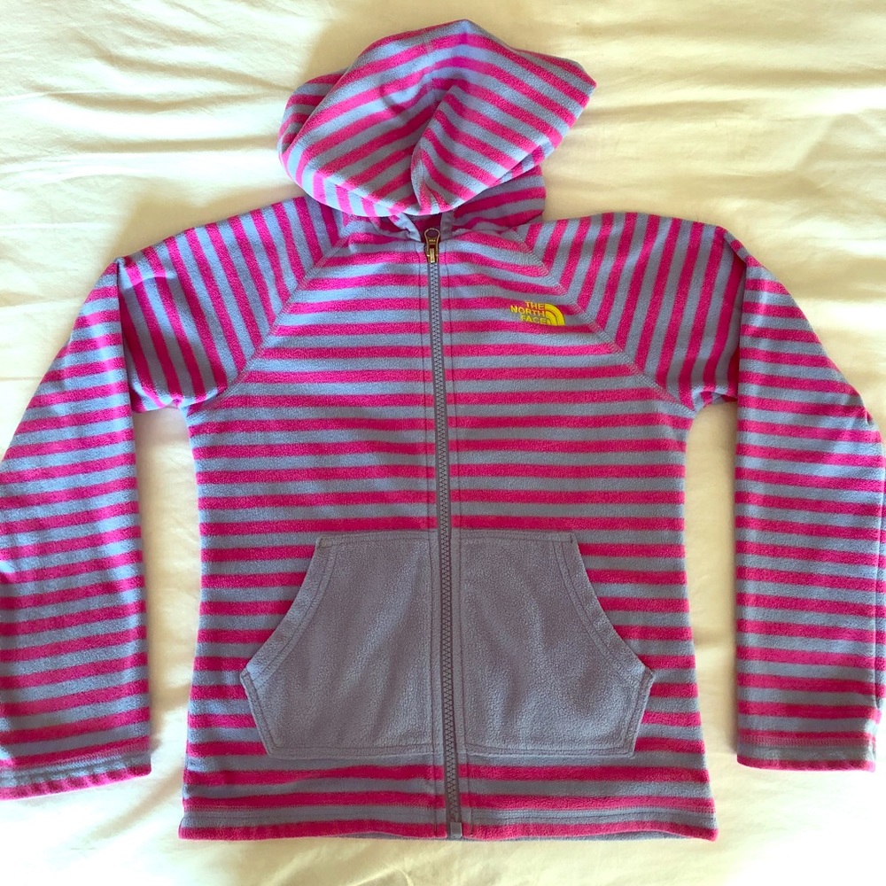 The North Face fleece zip up hoodie - Sz 7-8